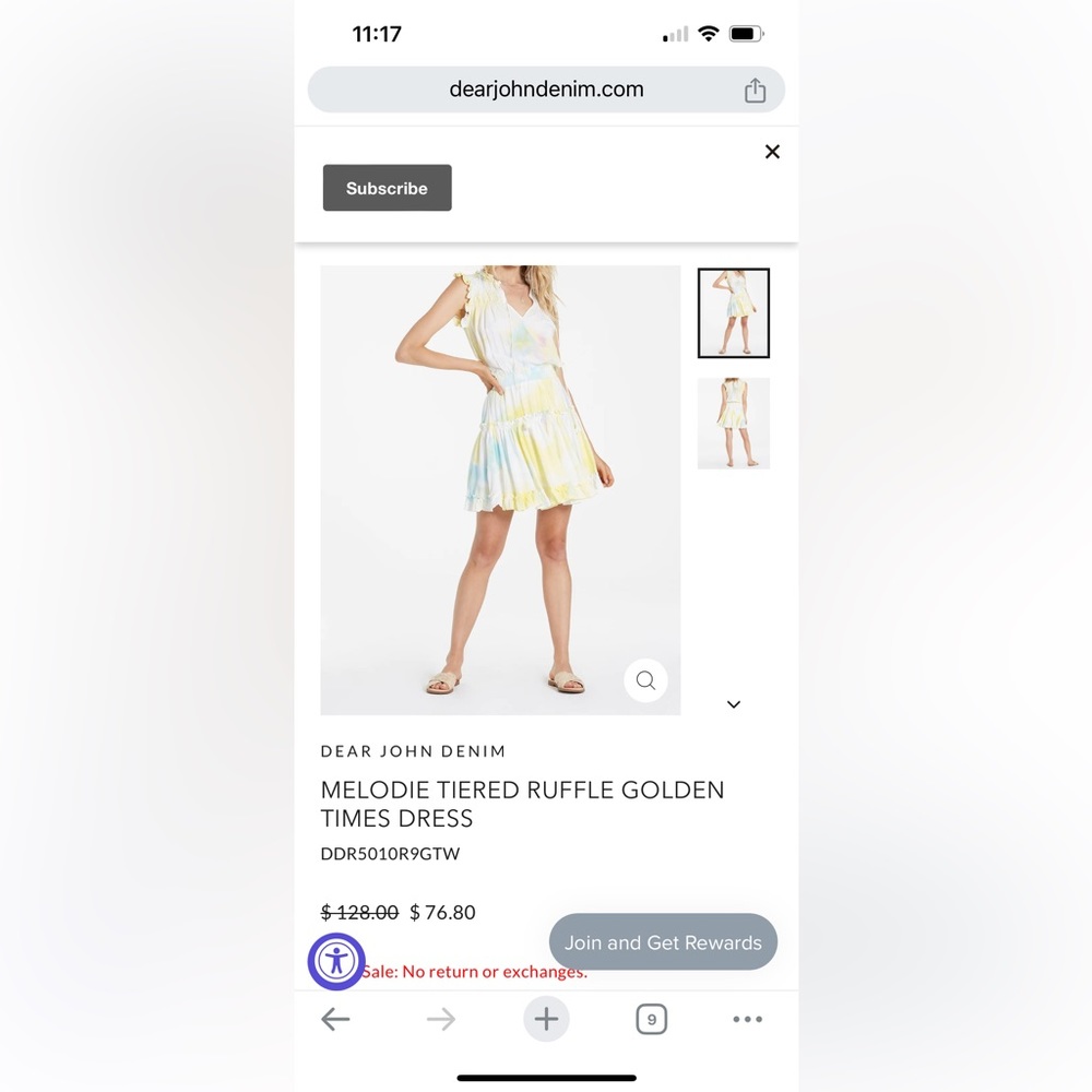 NWT - Dear John Melodie Tiered Dress (originally $76)